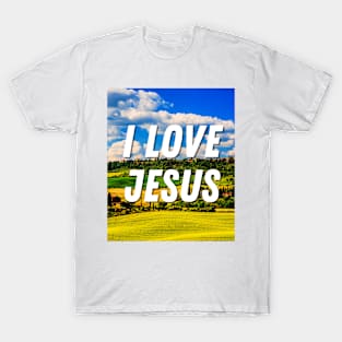 I Love Jesus With Beautiful Nature - Christian T-Shirt